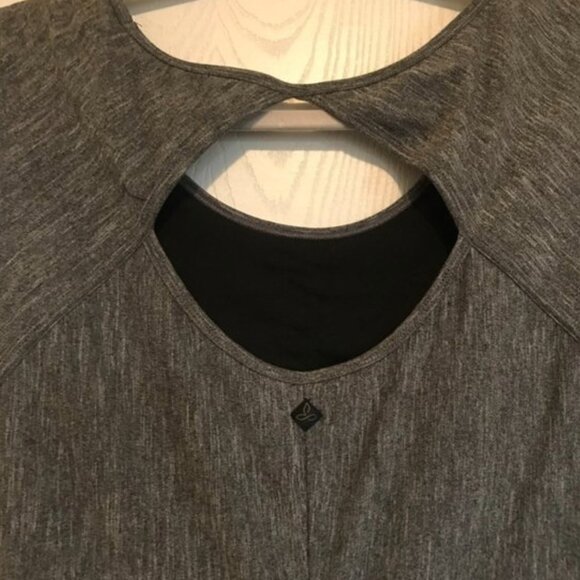 Prana Calico key hole dress Gray Large - Picture 6 of 10